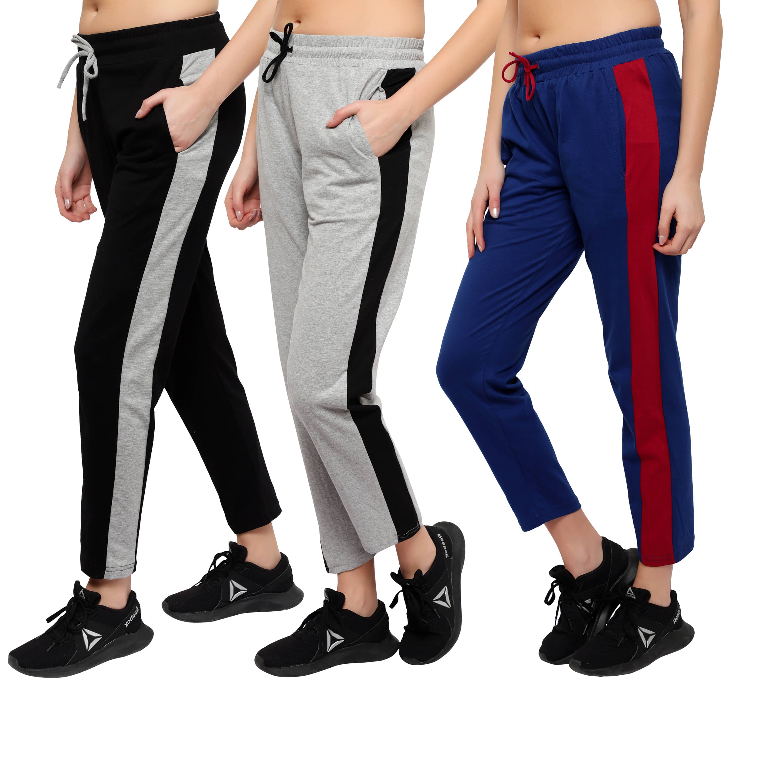    			Diaz Multi Color Cotton Trackpants - Pack of 3