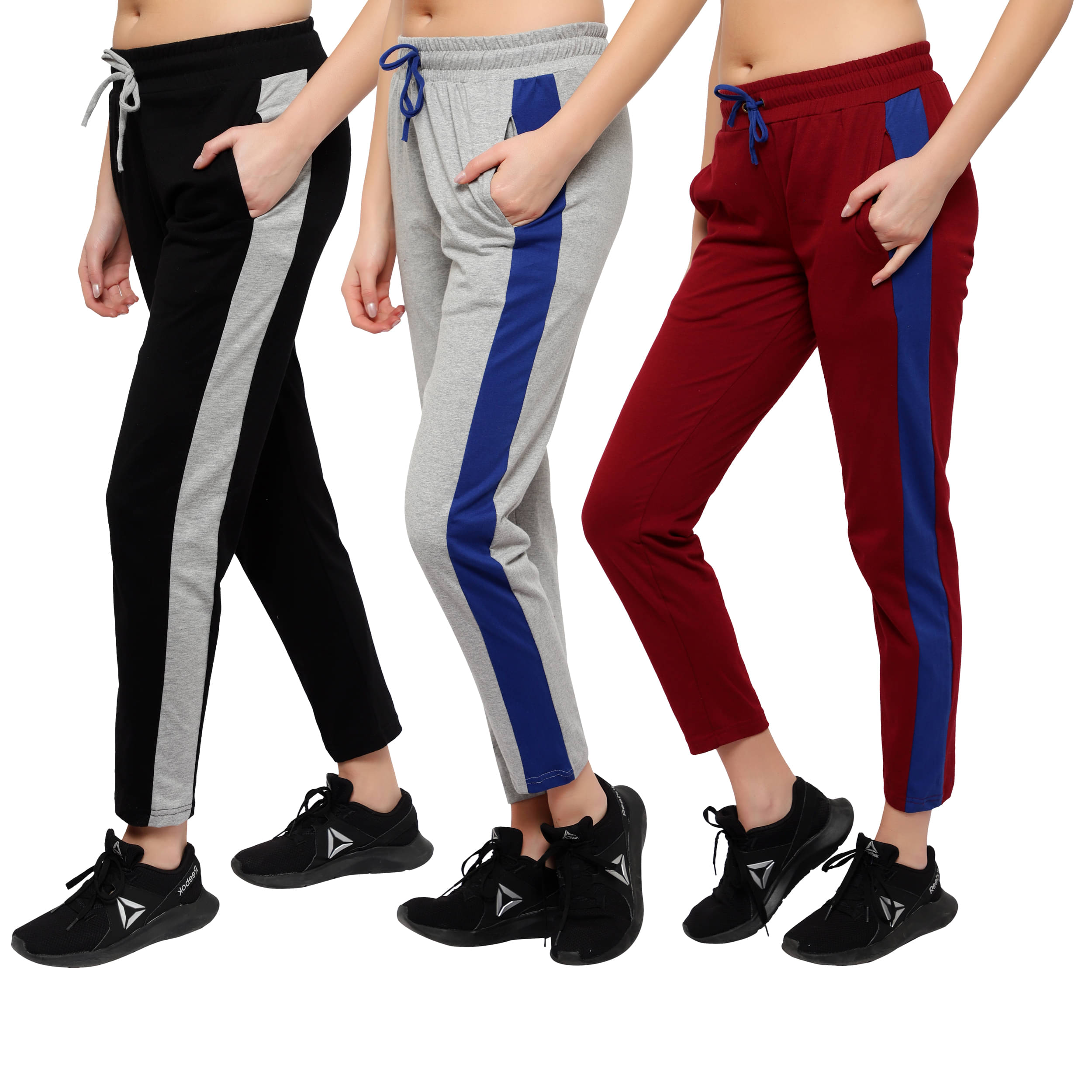     			Diaz Multi Color Cotton Trackpants - Pack of 3
