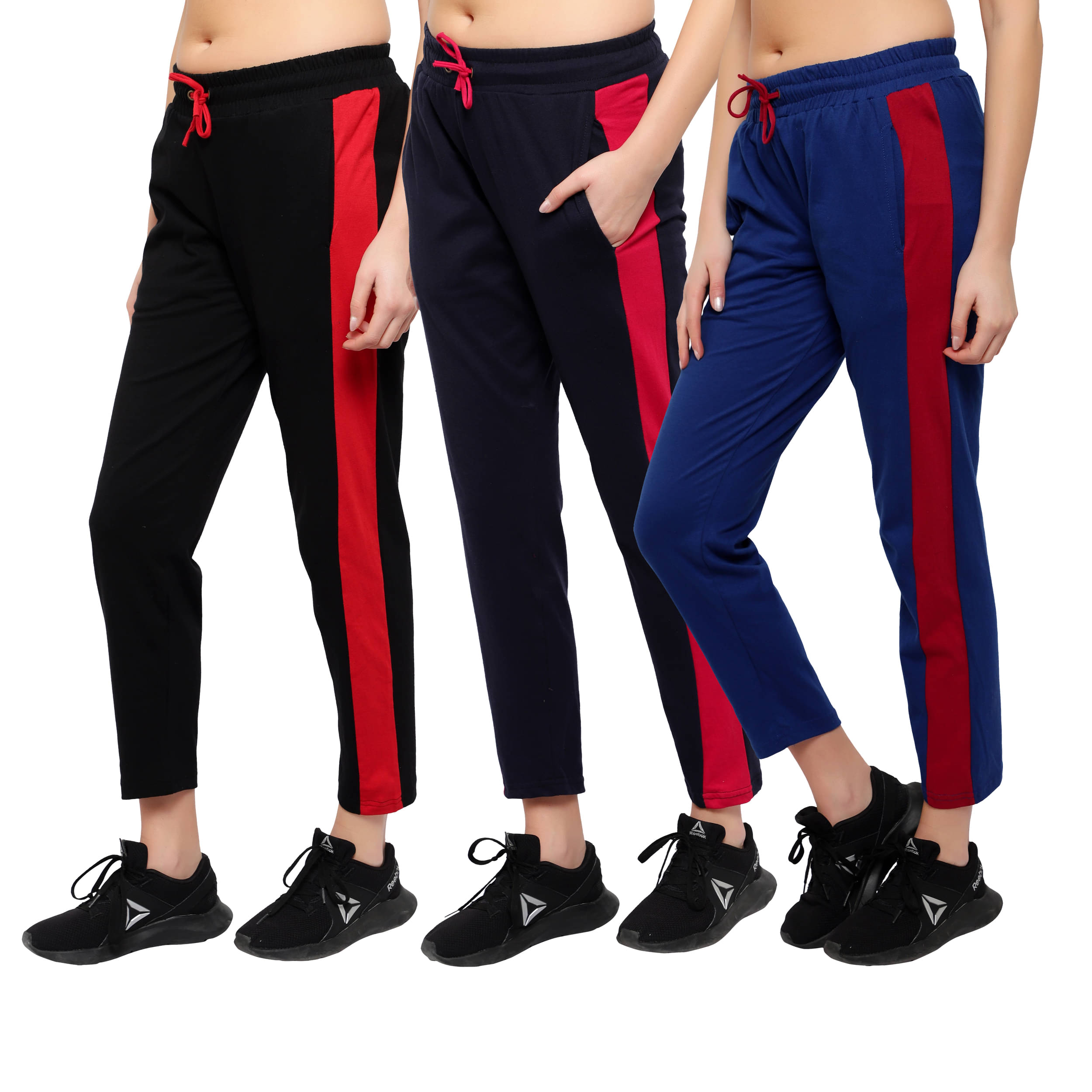    			Diaz Multi Color Cotton Trackpants - Pack of 3