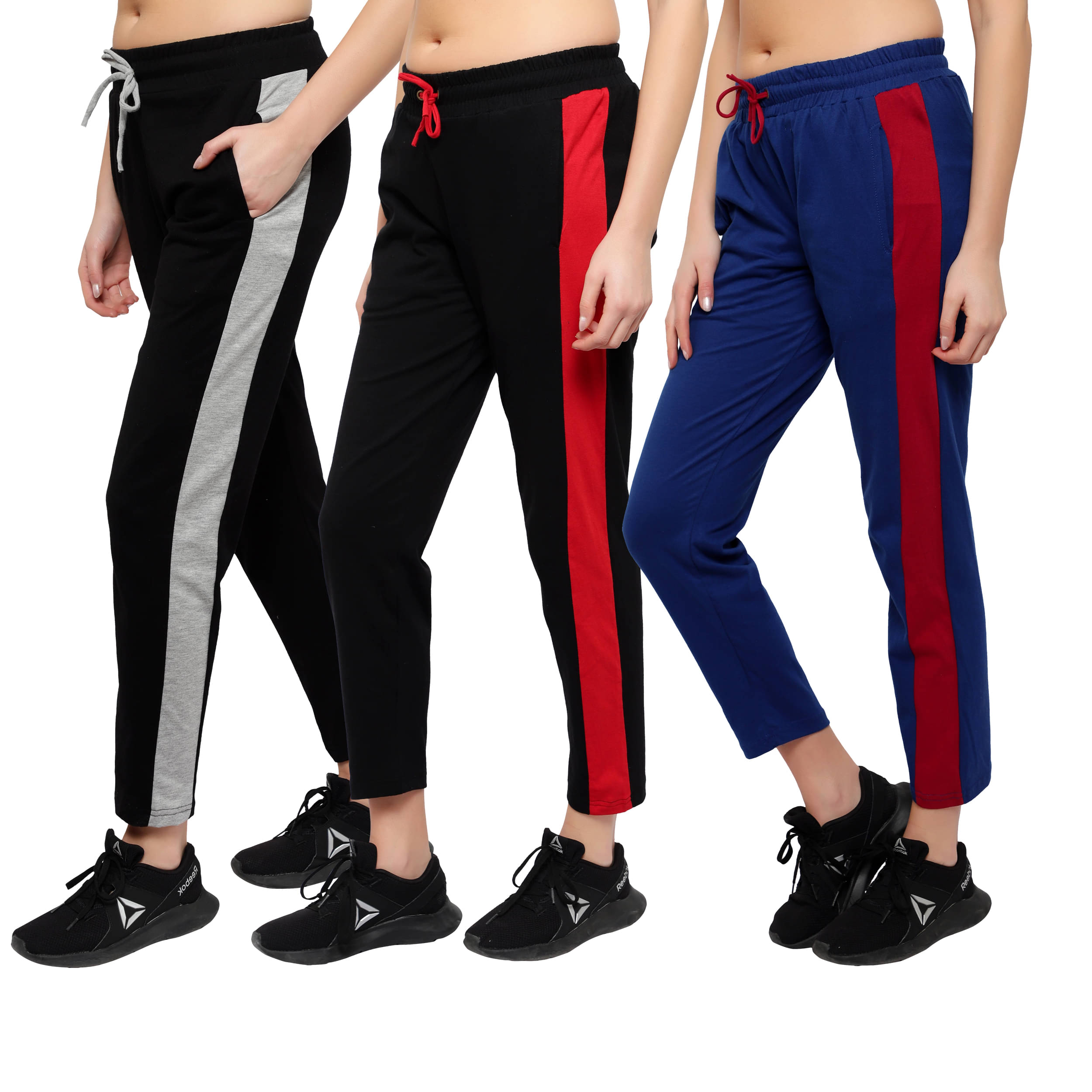     			Diaz Multi Color Cotton Trackpants - Pack of 3