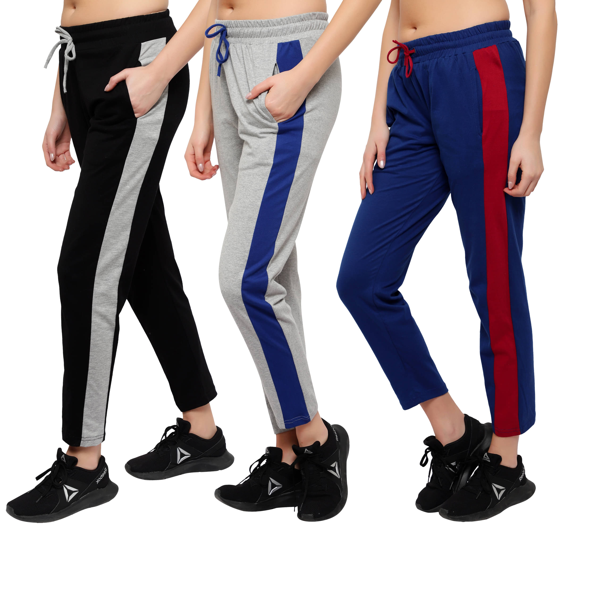     			Diaz Multi Color Cotton Trackpants - Pack of 3