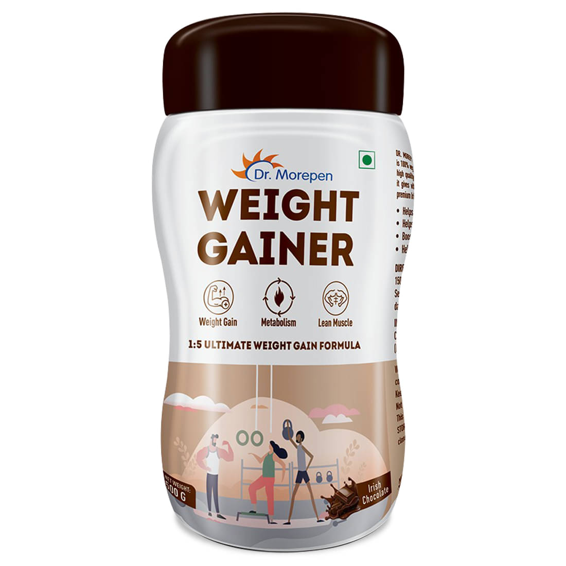     			Dr. Morepen High Protein Weight Gainer with 1:5 Real Weight Gain Formula (500 g, Irish Chocolate)