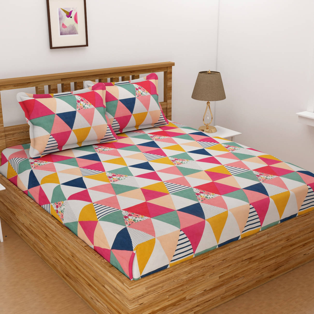     			Homefab India Microfibre Double Bedsheet ( Assorted )
