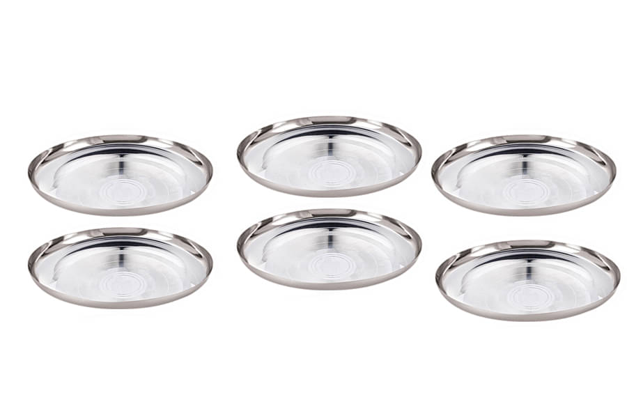 Neelam Appliances 6 Pcs Stainless Steel Half Plate Neelam Appliances 6 Pcs Stainless Steel Half Plate