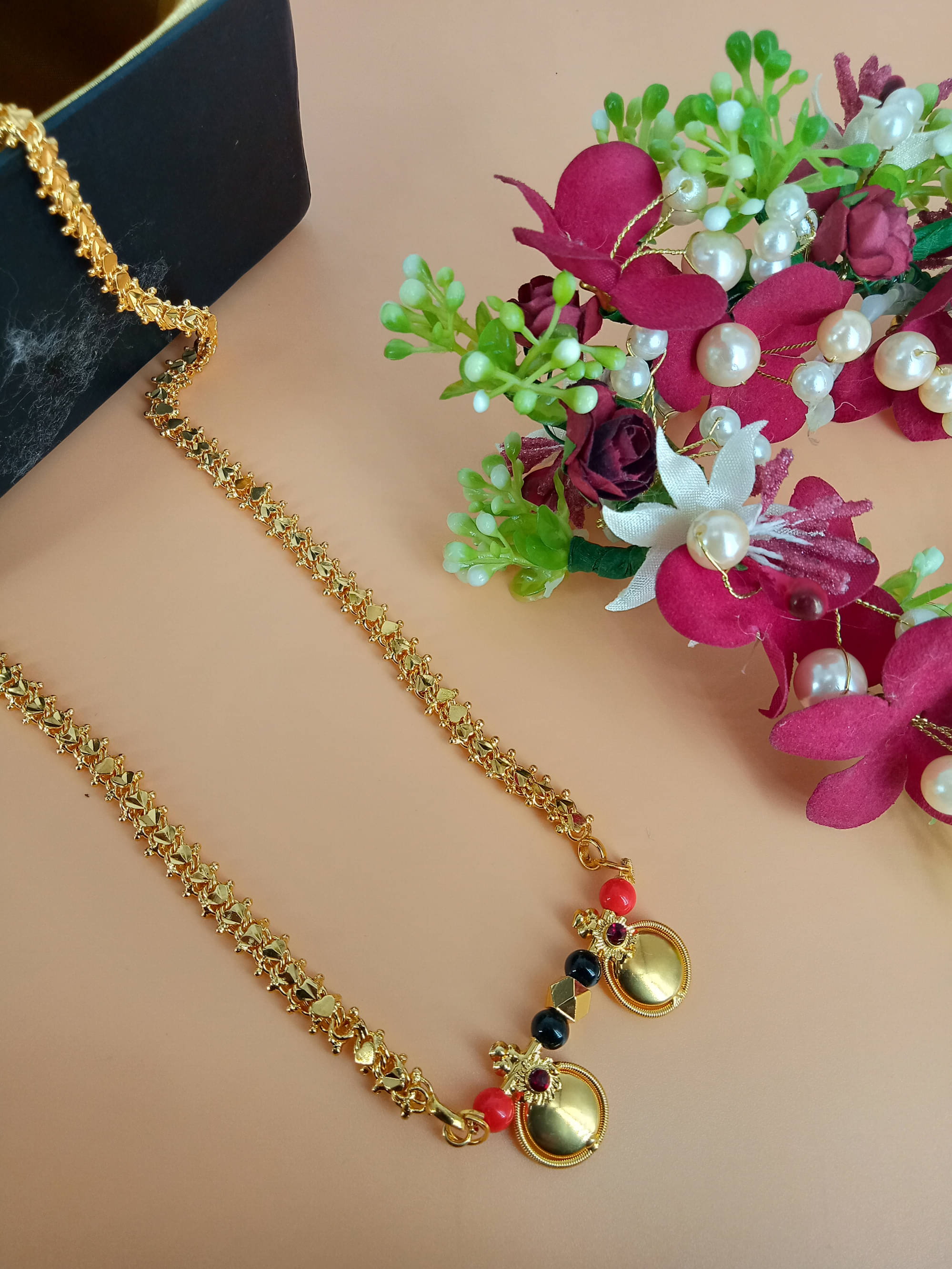 SHANKH-KRIVA Golden Mangalsutra ( Pack of 1 ) SHANKH-KRIVA Golden Mangalsutra ( Pack of 1 )