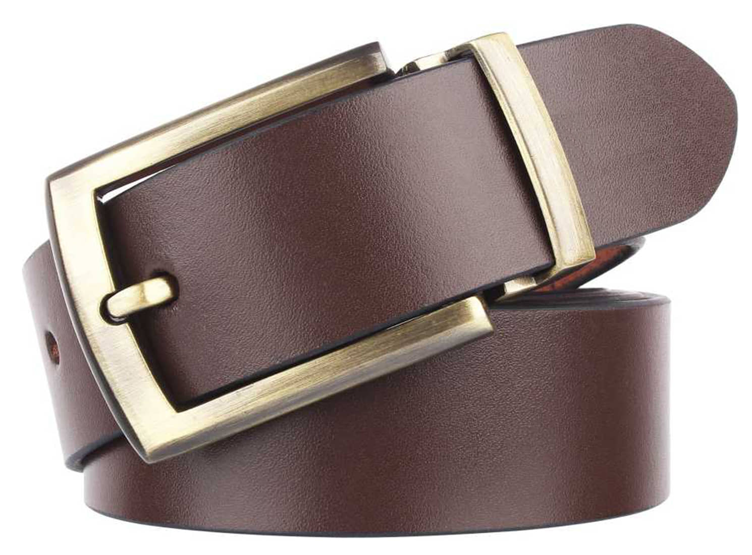 SUNSHOPPING Brown Leather Formal Belt Pack of 1