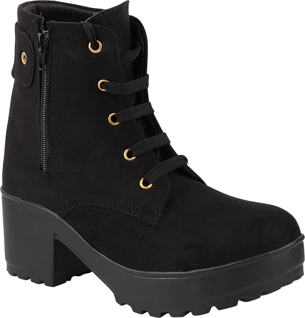 Shoetopia Black Knee Length Casual Boots