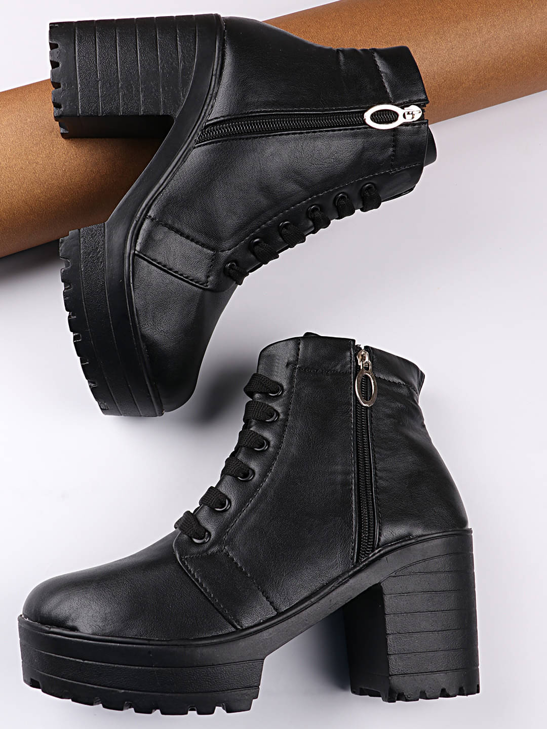     			Shoetopia Black Knee Length Casual Boots
