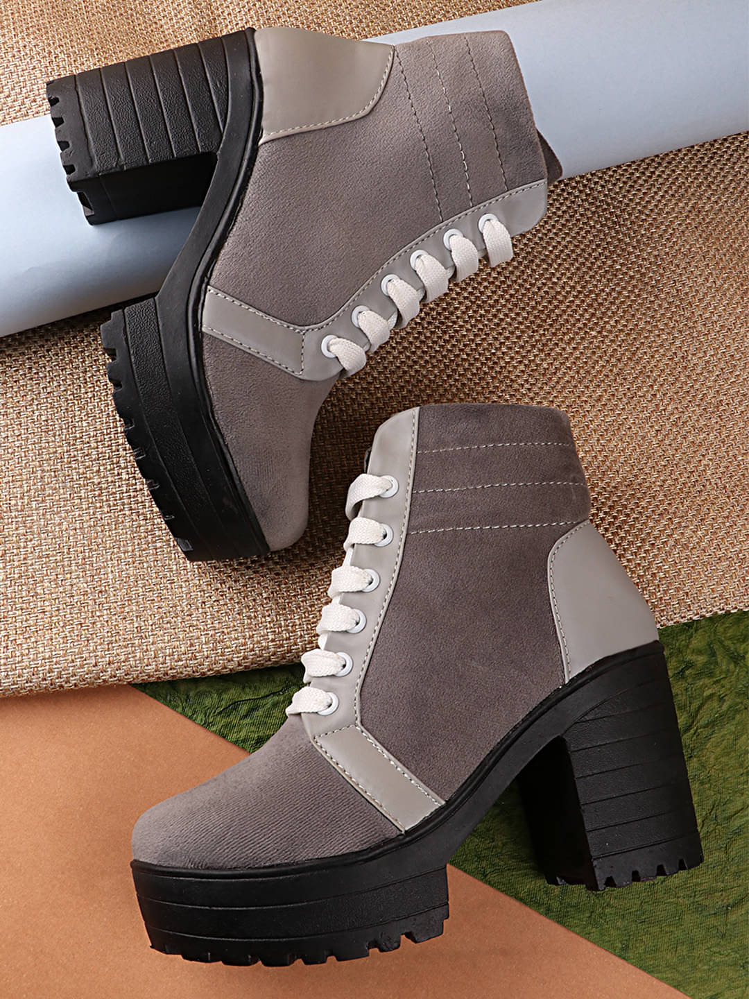    			Shoetopia Gray Knee Length Casual Boots