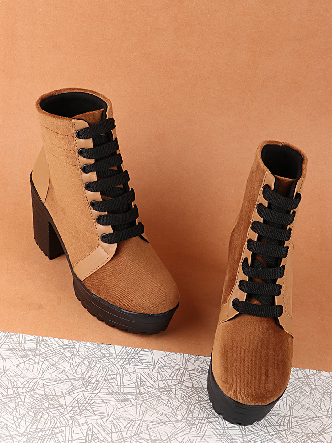     			Shoetopia Tan Knee Length Casual Boots