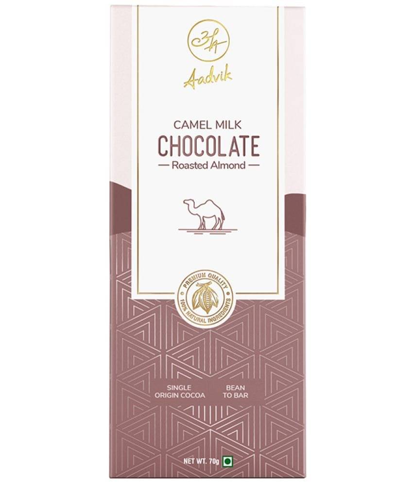 Aadvik Camel Milk Chocolate Roasted Almonds Milk Chocolate 70 g Aadvik Camel Milk Chocolate Roasted Almonds Milk Chocolate 70 g