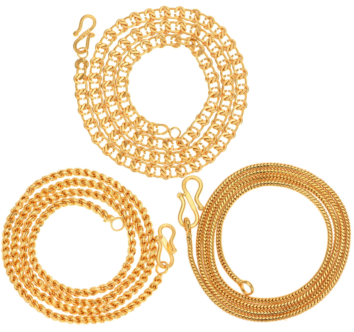     			AanyaCentric Combo of 3 Gold Plated 22inches Long Fashion Chain