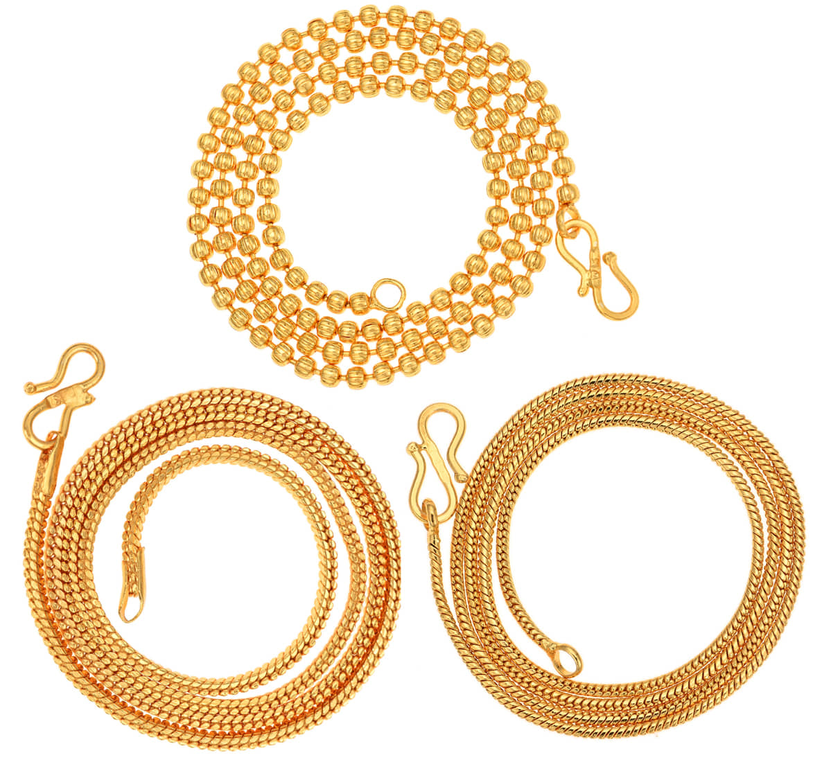 AanyaCentric Combo of 3 Gold Plated 28inches Long Fashion Chain