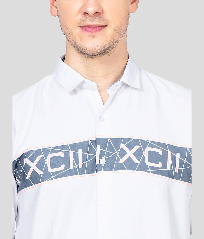 Paul Street Cotton Blend Slim Fit Colorblock Men's Casual Shirt - White ( Pack of 1 )