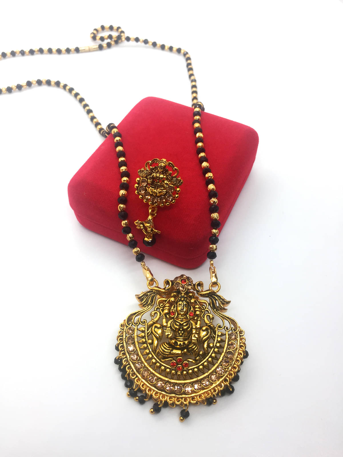     			Pujvi Fashions Gold laxmi Mangalsutra set for womens.