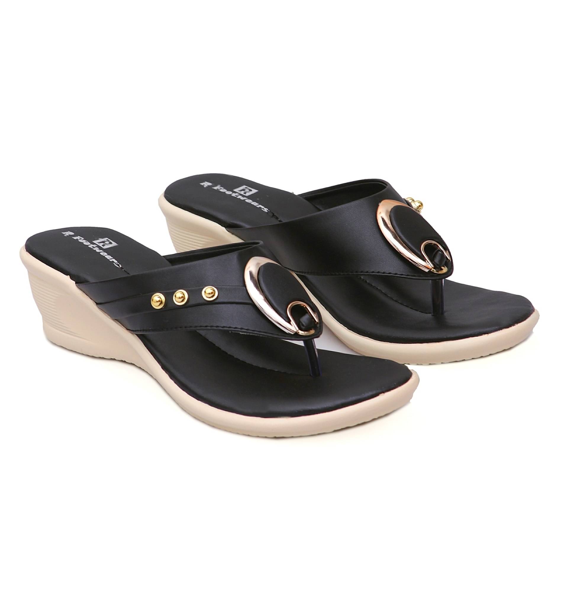     			Rathor Black Wedges Heels