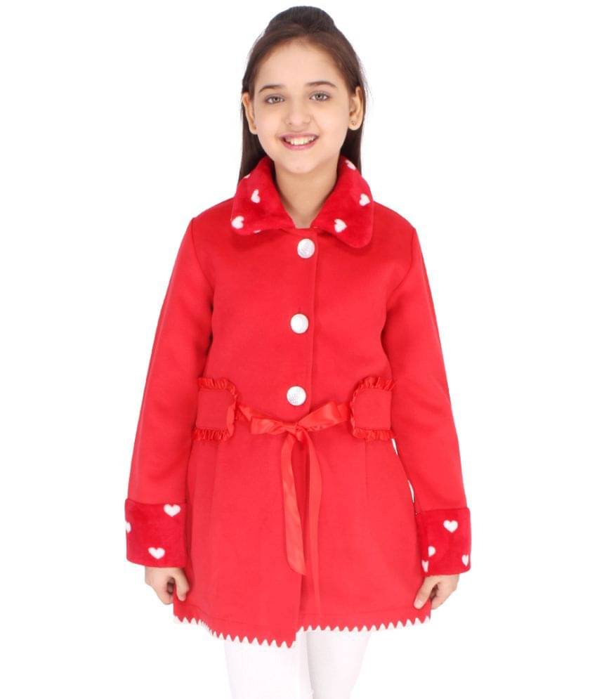     			Cutecumber Girls Wollen Denim Jackets For ( Pack of 1 , Red )