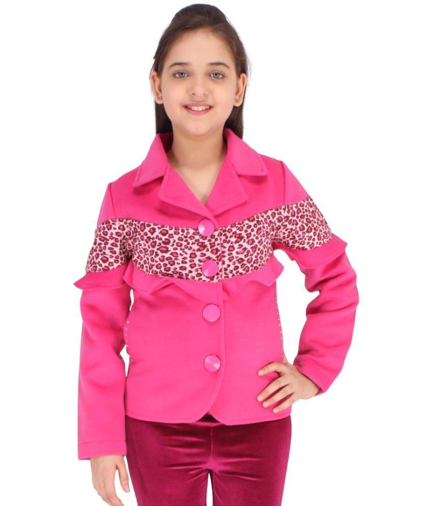     			Cutecumber Girls Polyester Denim Jackets For ( Pack of 1 , Pink )