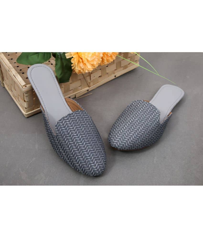 Anjaneya Creations - Gray Women's Mules - Ethnic Shoes | Buy online on ZillyBuy
