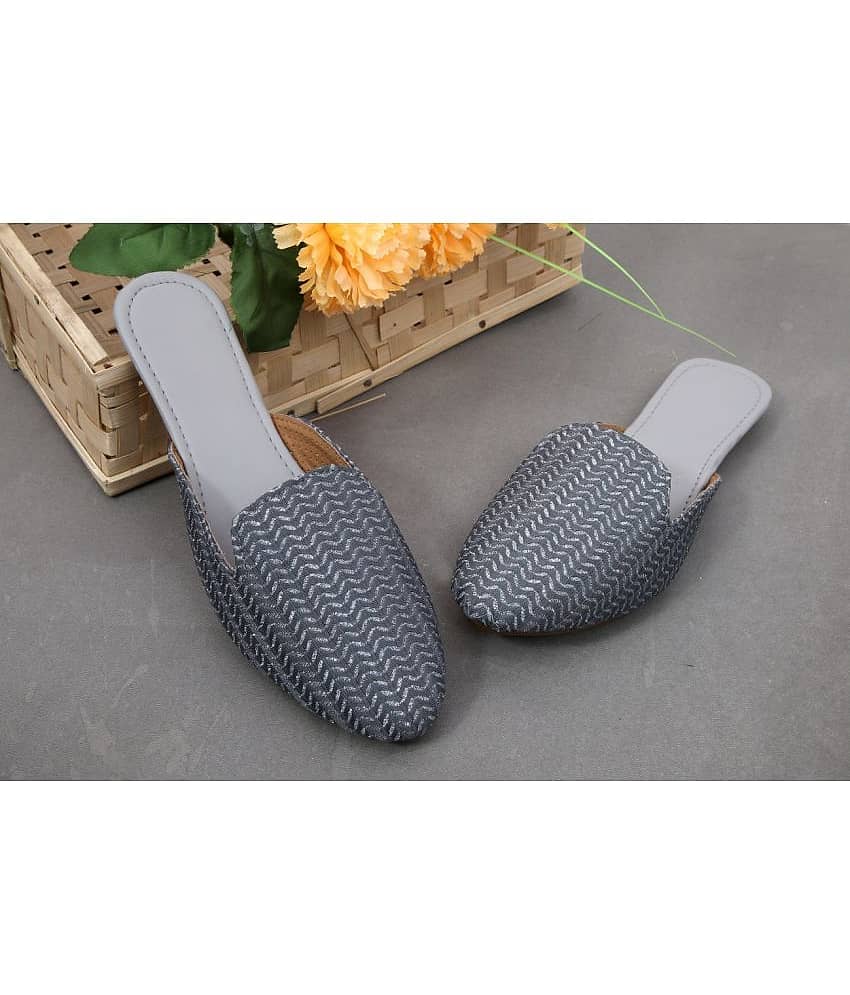 Anjaneya Creations - Gray Women's Mules - Ethnic Shoes | Buy online on ZillyBuy