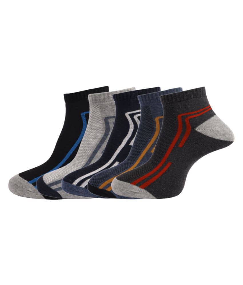 Dollar - Cotton Men's Self Design Multicolor Ankle Length Socks ( Pack of 5 ) - Socks | Buy online on ZillyBuy