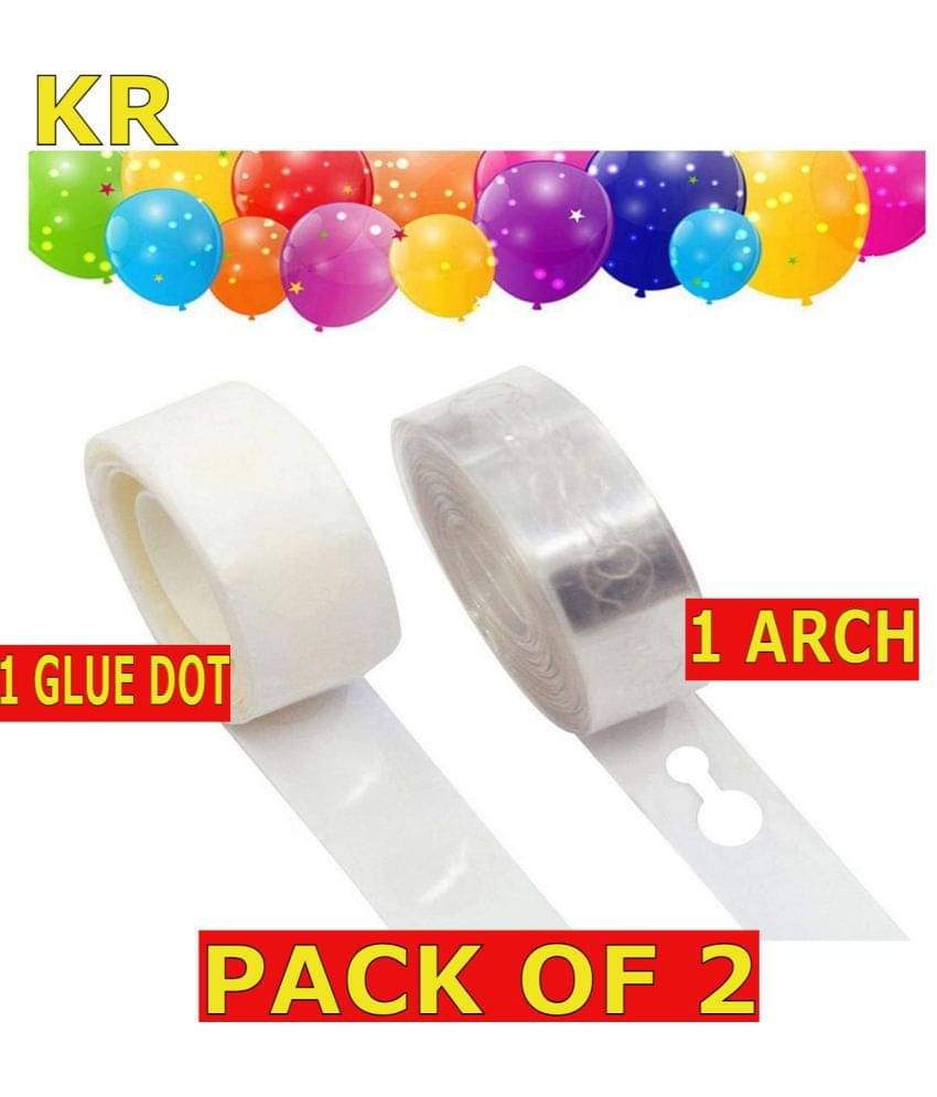     			KR Balloon Arch Tape with Glue Dots Roll, 100 Glue Dots Roll, 16 Feet Balloon Garland for Balloon Arch Birthday Party