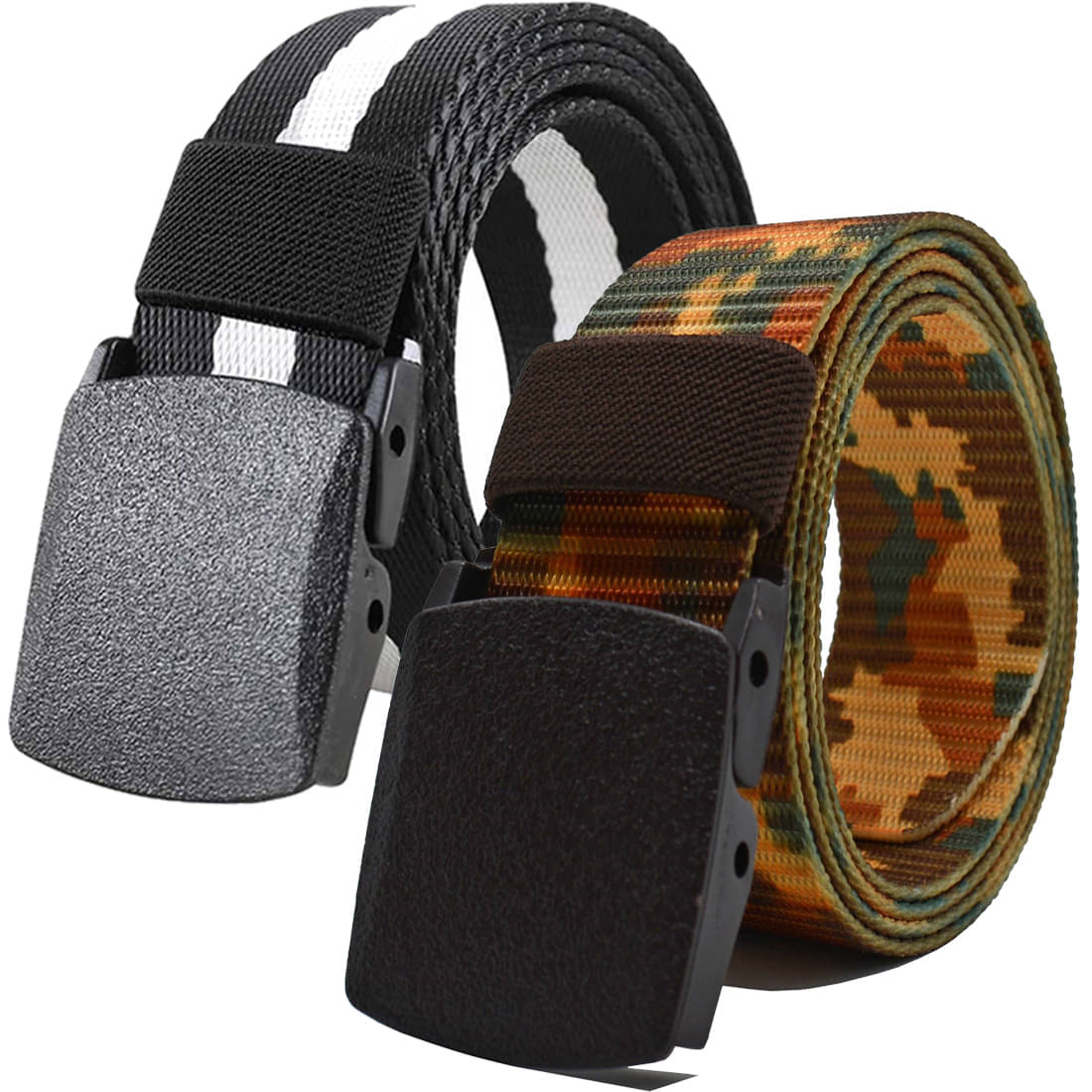     			Loopa Multi Nylon Casual Belt Pack of 2