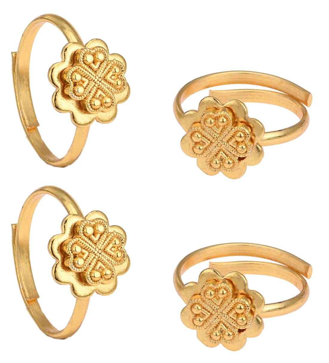    			AanyaCentric Gold Plated 2 Pair Toe Rings