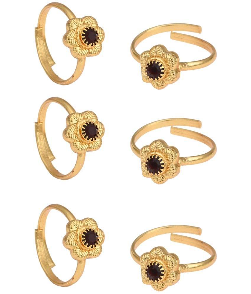 AanyaCentric Gold Plated 3 Pair Toe Rings AanyaCentric Gold Plated 3 Pair Toe Rings