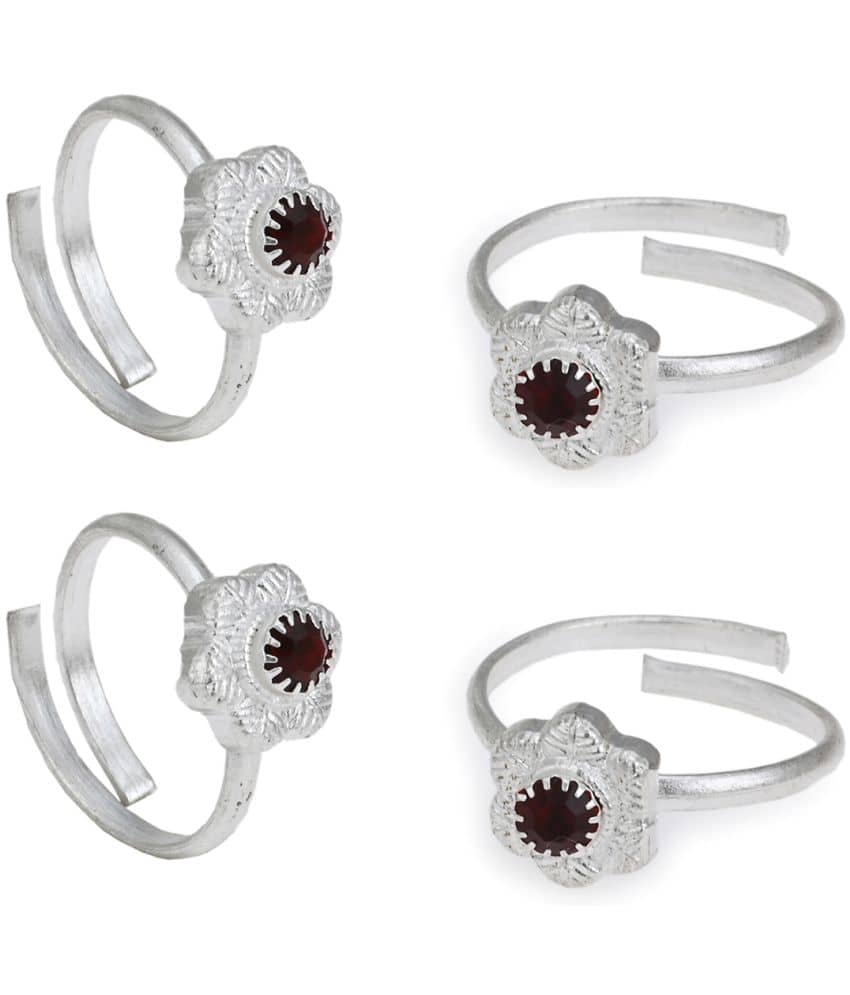 AanyaCentric Gold & Silver Plated 4 Pair Toe Rings - Anklets | Buy online on ZillyBuy