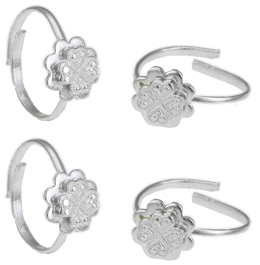 AanyaCentric Silver Plated 2 Pair Toe Rings AanyaCentric Silver Plated 2 Pair Toe Rings