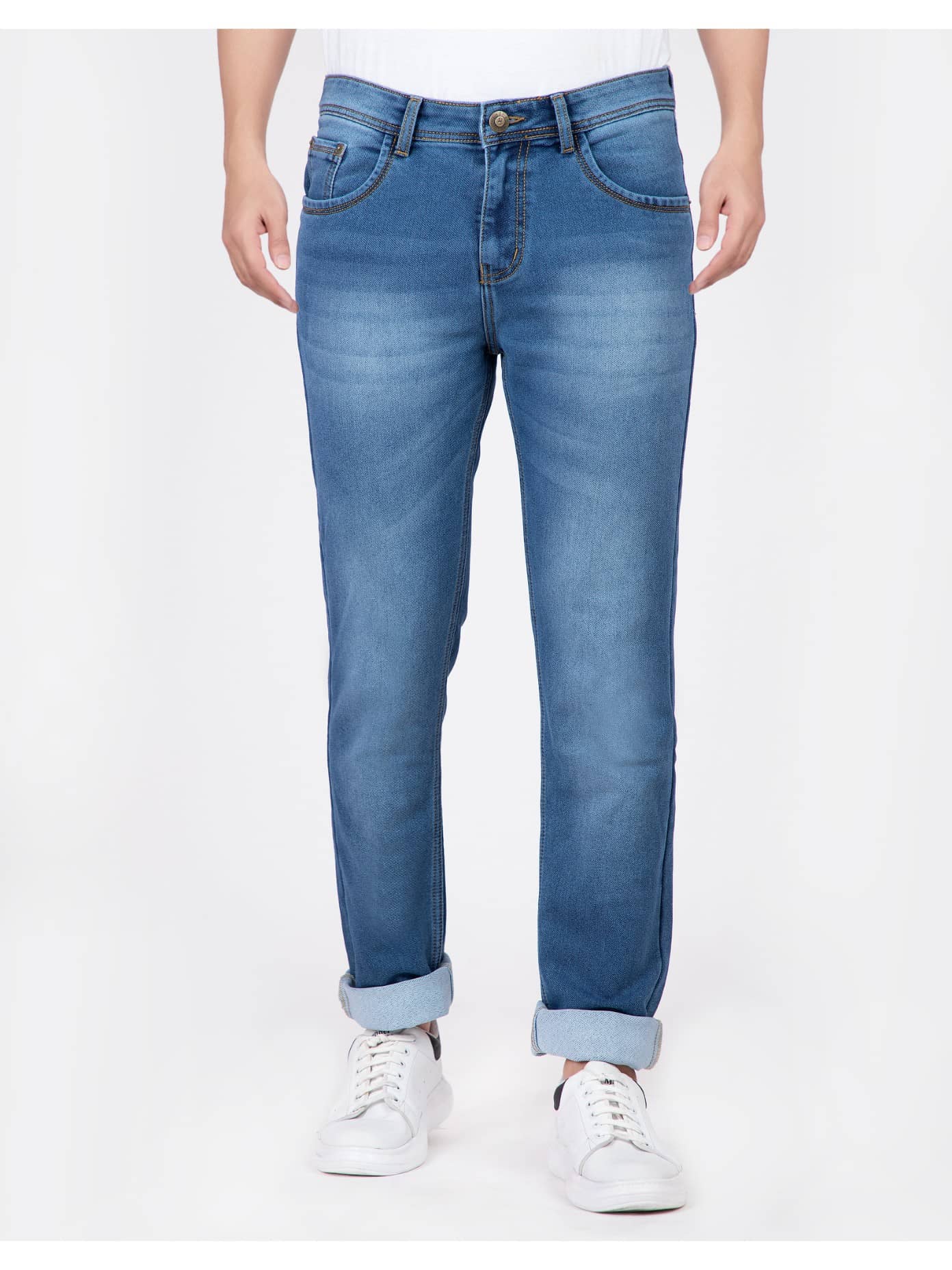 HJ HASASI - Blue 100% Cotton Regular Fit Men's Jeans ( Pack of 1 ) - Jeans | Buy online on ZillyBuy
