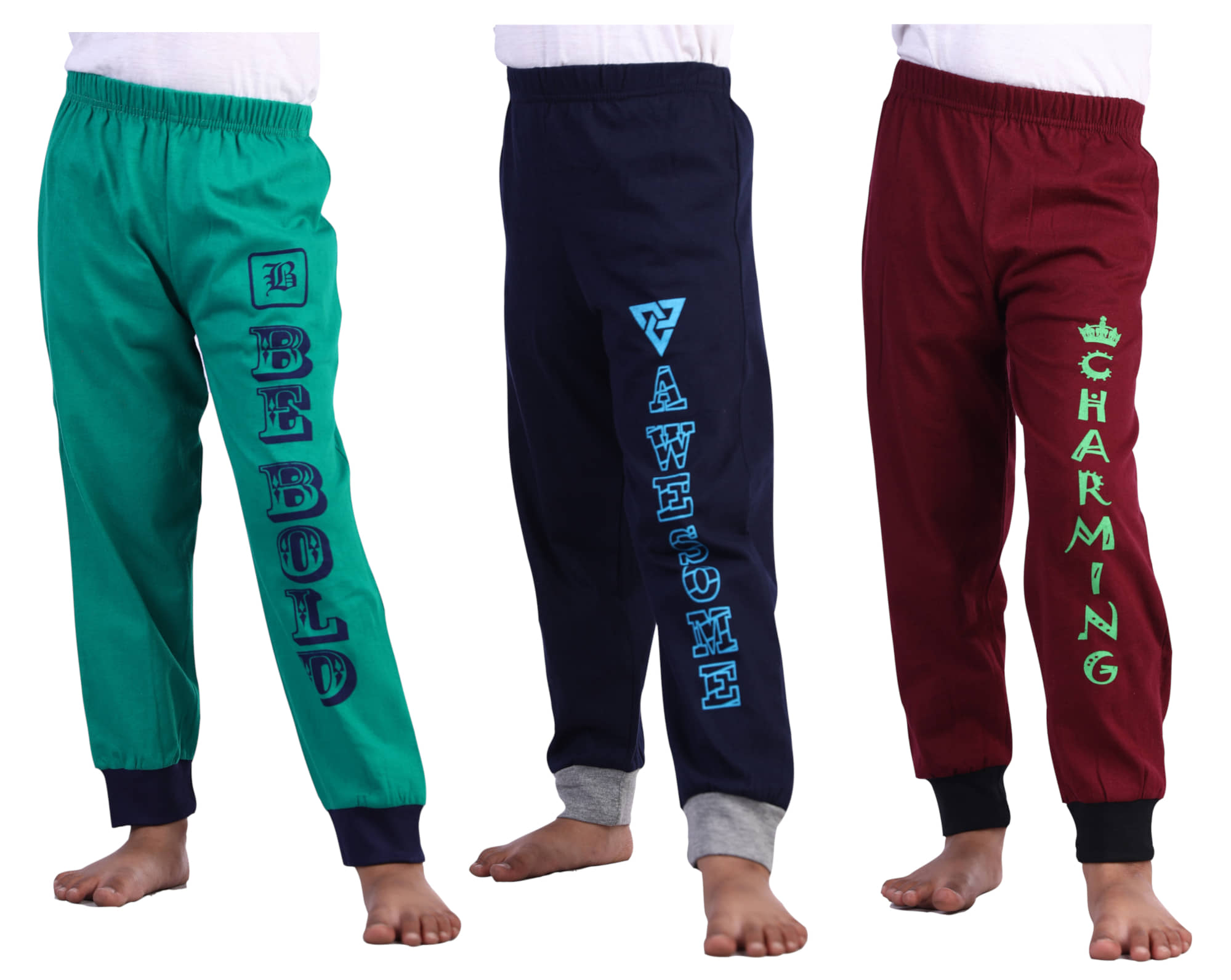 JILZ Pack of 3 Boys Cotton Trackpant ( Multi ) - Track Pants | Buy online on ZillyBuy