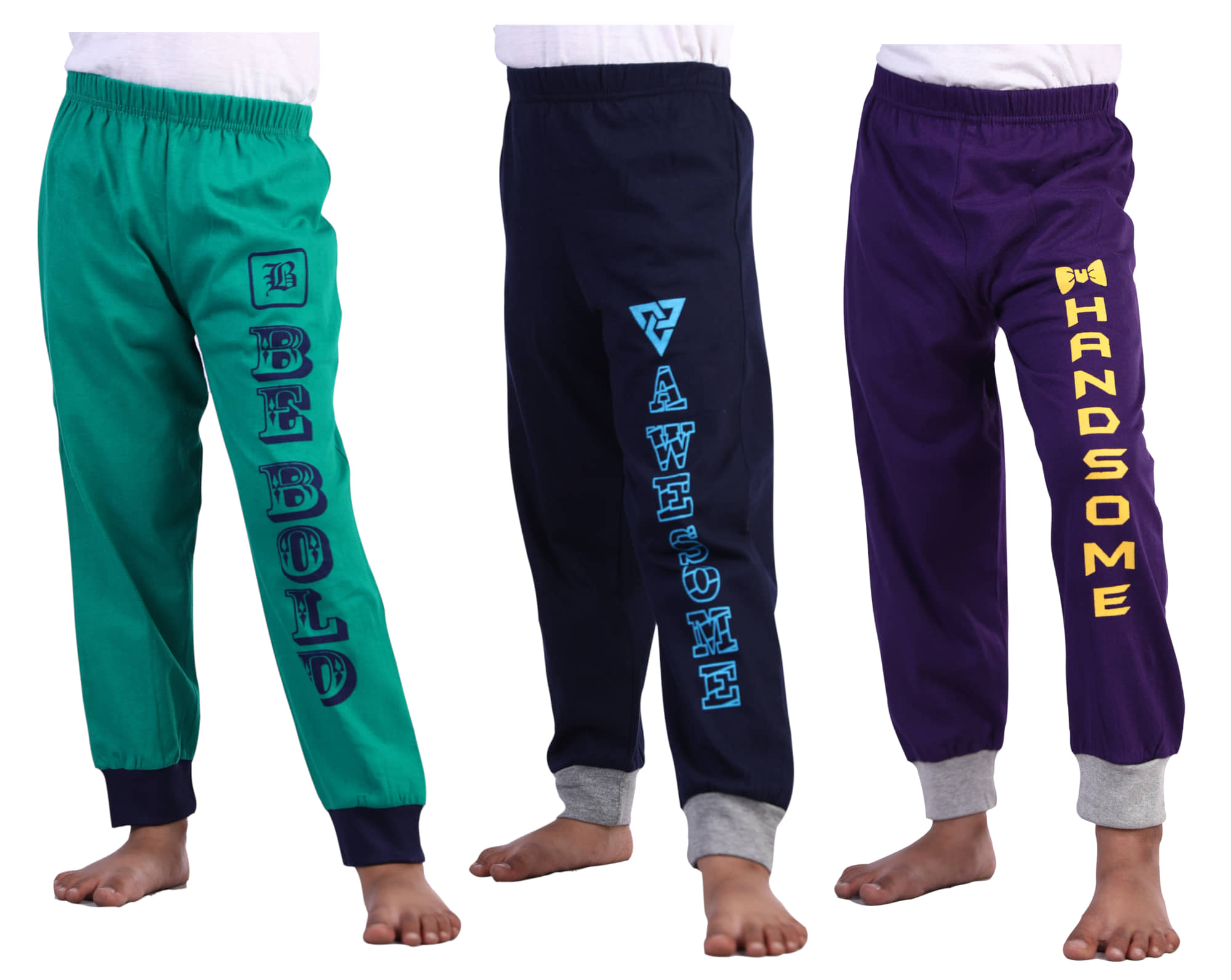 JILZ Pack of 3 Boys Cotton Trackpant ( Multi ) - Track Pants | Buy online on ZillyBuy