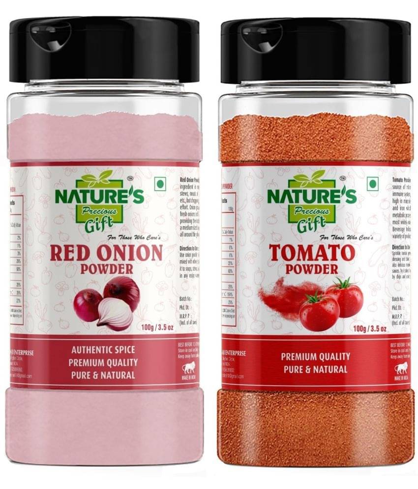 Natures Gift Red Onion Powder & Tomato Powder - Spray-Dried | Ready to Use - 100 Gm Each (Super Saver Combo) Powder 200 gm Pack of 2 Natures Gift Red Onion Powder & Tomato Powder - Spray-Dried | Ready to Use - 100 Gm Each (Super Saver Combo) Powder 200 gm Pack of 2