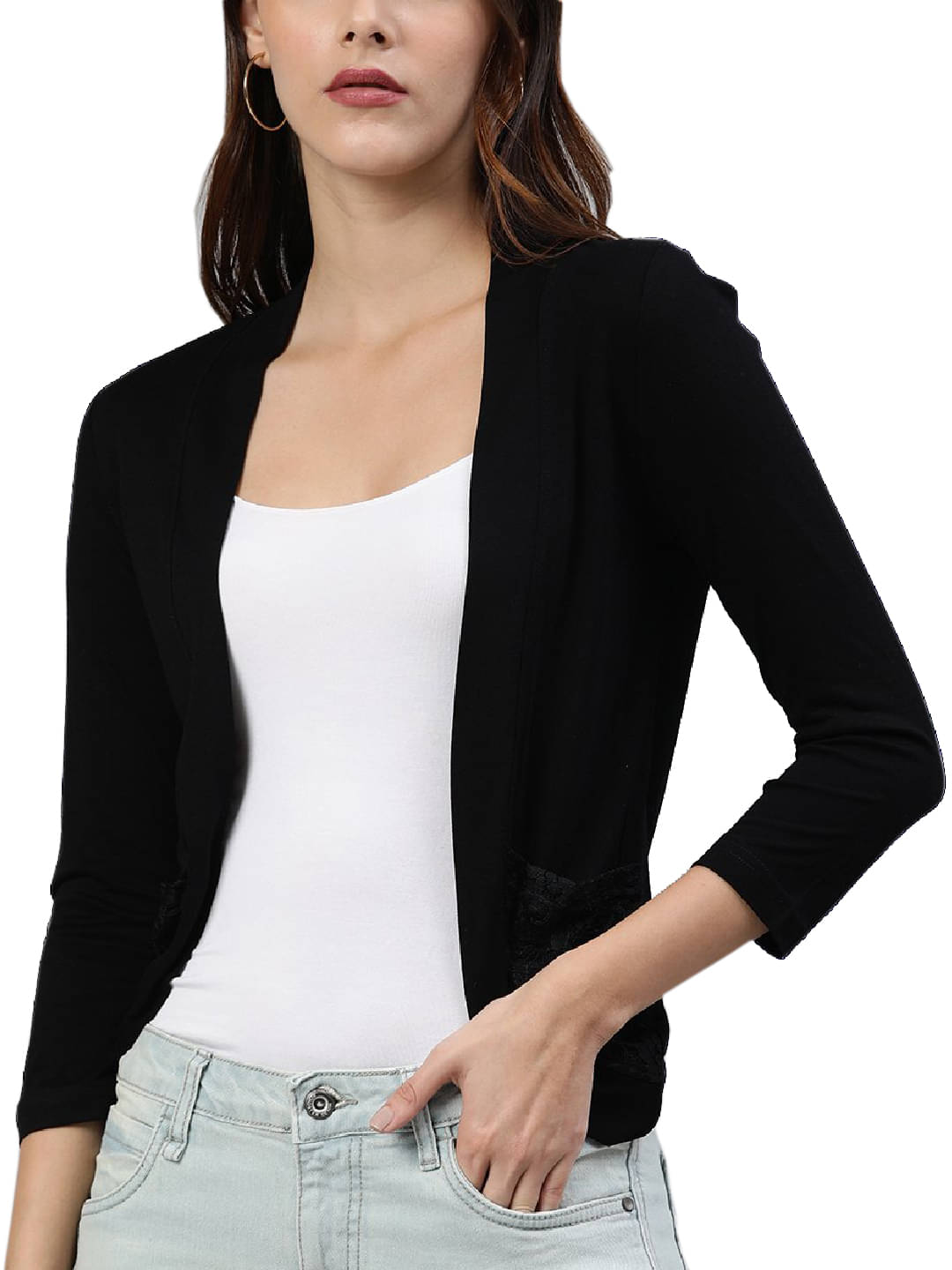 Outflits Viscose Shrugs - Black Single     			Outflits Viscose Shrugs - Black Single