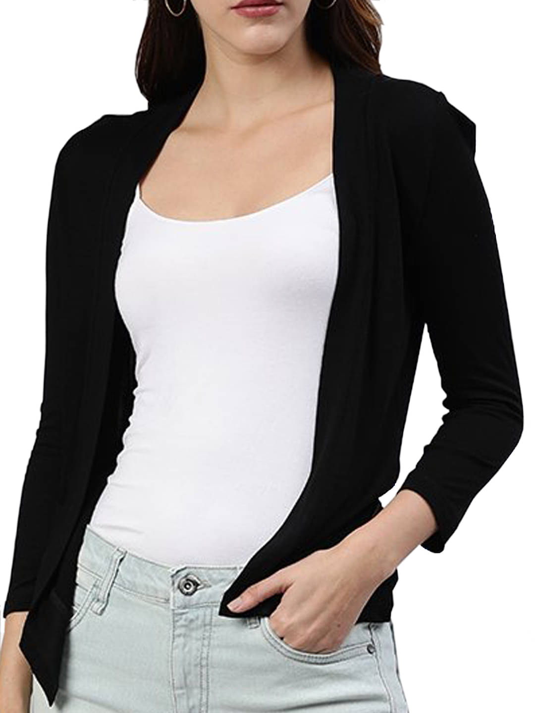     			Outflits Viscose Shrugs - Black Single