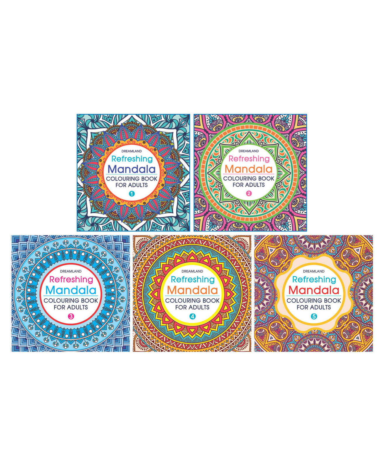     			Refreshing Mandala - Colouring Book for Adults (Pack) (5 Titles) - Colouring Books for Peace and Relaxation