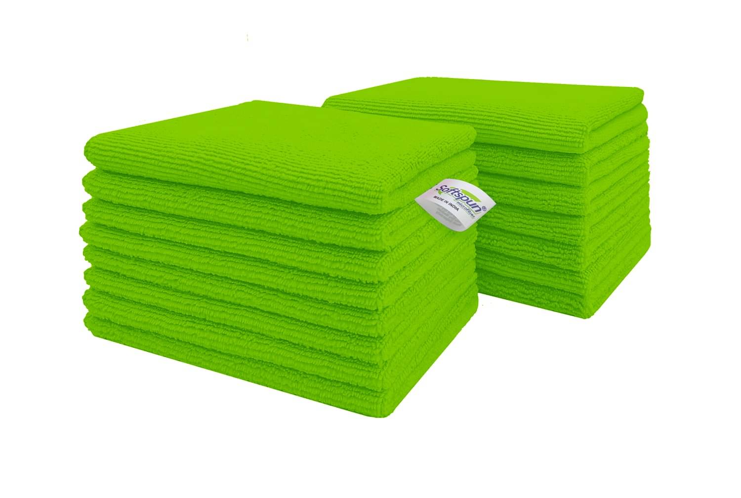 SOFTSPUN Microfiber Cloth 15pcs - Small - 20x30cms - 340 GSM GREEN. Thick Lint & Streak-Free Multipurpose Cloths - Automotive Microfibre Towels for Kitchen Cleaning Polishing Washing & Detailing SOFTSPUN Microfiber Cloth 15pcs - Small - 20x30cms - 340 GSM GREEN. Thick Lint & Streak-Free Multipurpose Cloths - Automotive Microfibre Towels for Kitchen Cleaning Polishing Washing & Detailing
