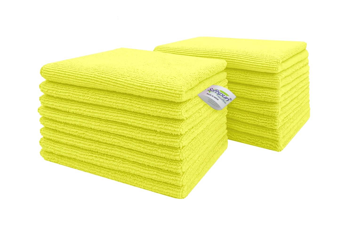 SOFTSPUN Microfiber Cloth 15pcs - Small - 20x30cms - 340 GSM YELLOW Thick Lint & Streak-Free Multipurpose Cloths - Automotive Microfibre Towels for Kitchen Cleaning Polishing Washing & Detailing SOFTSPUN Microfiber Cloth 15pcs - Small - 20x30cms - 340 GSM YELLOW Thick Lint & Streak-Free Multipurpose Cloths - Automotive Microfibre Towels for Kitchen Cleaning Polishing Washing & Detailing