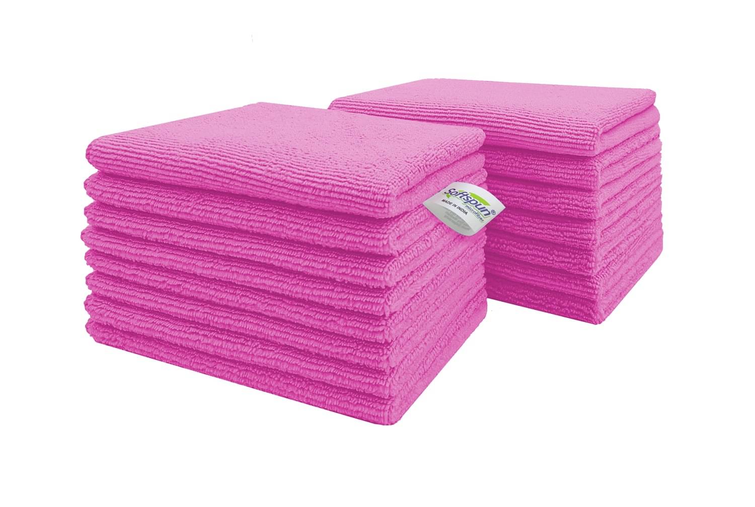 SOFTSPUN Microfiber Cloth 15pcs - Small - 20x30cms - 340 GSM pink . Thick Lint & Streak-Free Multipurpose Cloths - Automotive Microfibre Towels for Kitchen Cleaning Polishing Washing & Detailing SOFTSPUN Microfiber Cloth 15pcs - Small - 20x30cms - 340 GSM pink . Thick Lint & Streak-Free Multipurpose Cloths - Automotive Microfibre Towels for Kitchen Cleaning Polishing Washing & Detailing