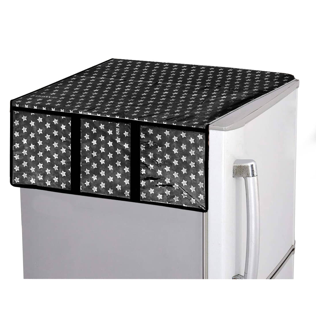 Waterproof Refrigerator Fridge Top Cover with 6 Utility Pockets Star Print