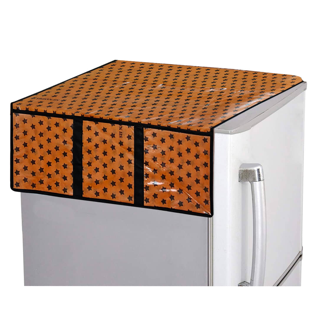 Waterproof Refrigerator Fridge Top Cover with 6 Utility Pockets Star Print