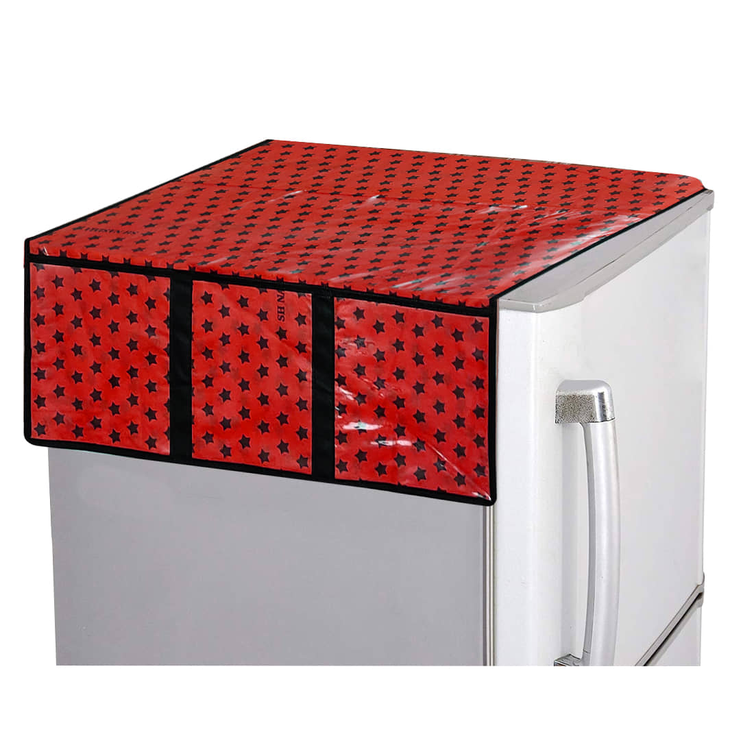 Waterproof Refrigerator Fridge Top Cover with 6 Utility Pockets Star Print