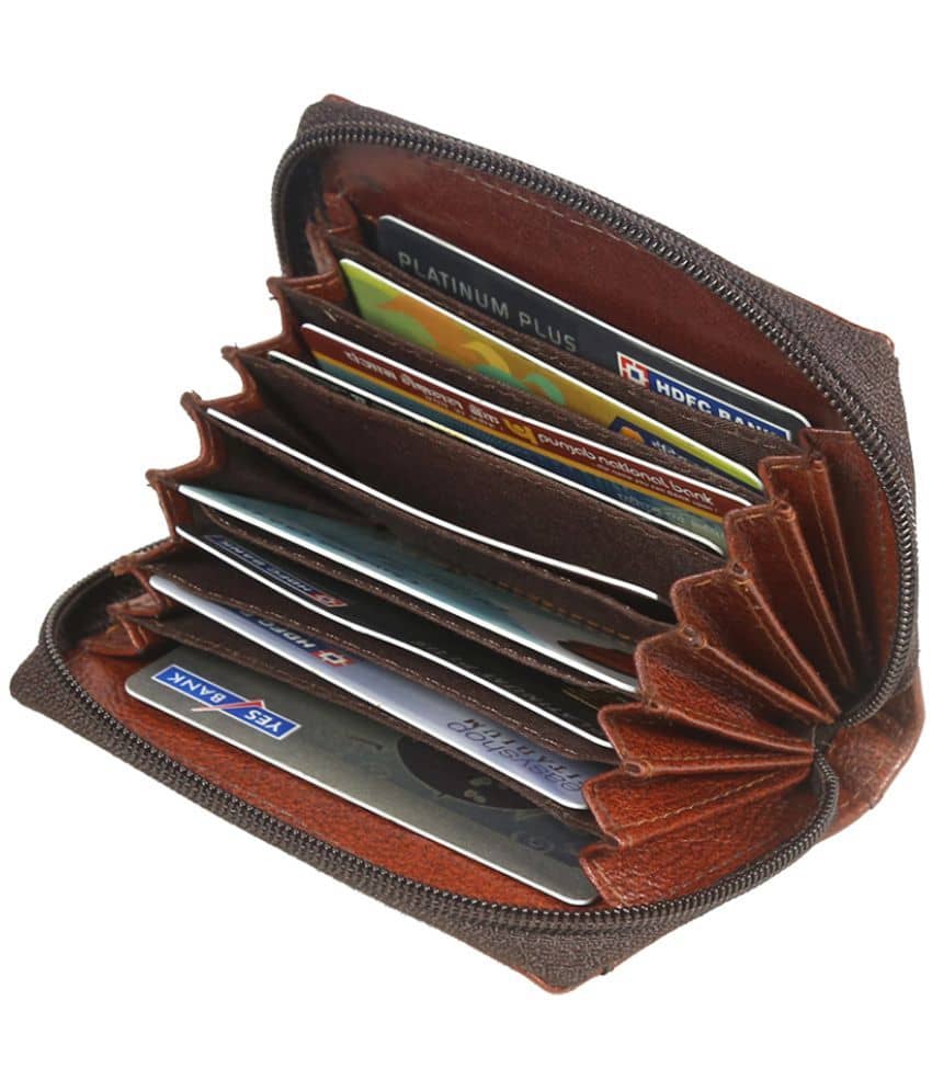 Style 98 - Leather Brown Men's Zip Around Wallet ( Pack of 1 ) - Handbags | Buy online on ZillyBuy