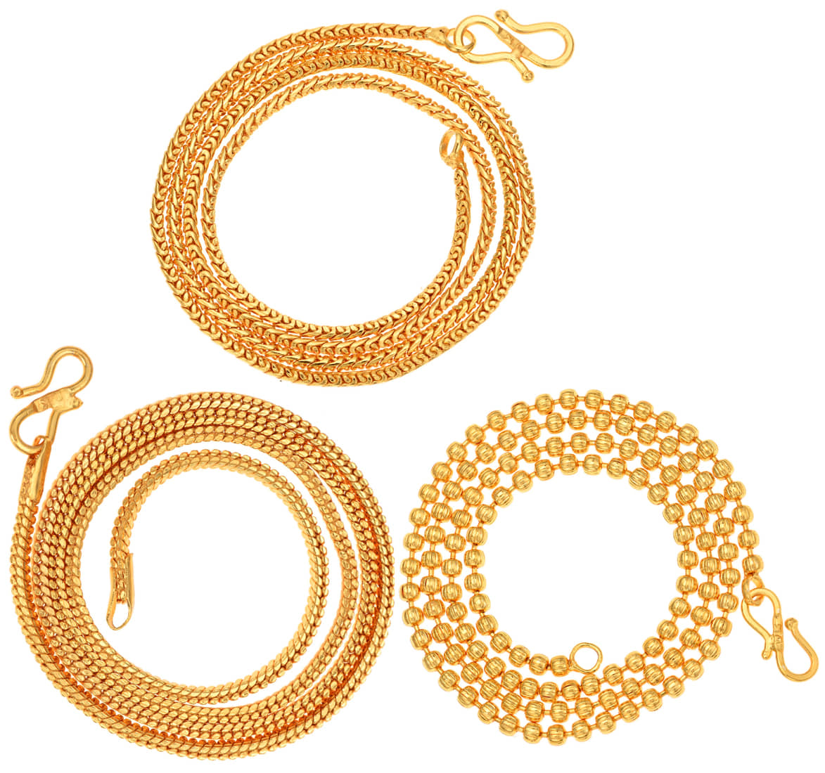 AanyaCentric Combo of 3 Gold Plated 22inches Long Fashion Chain