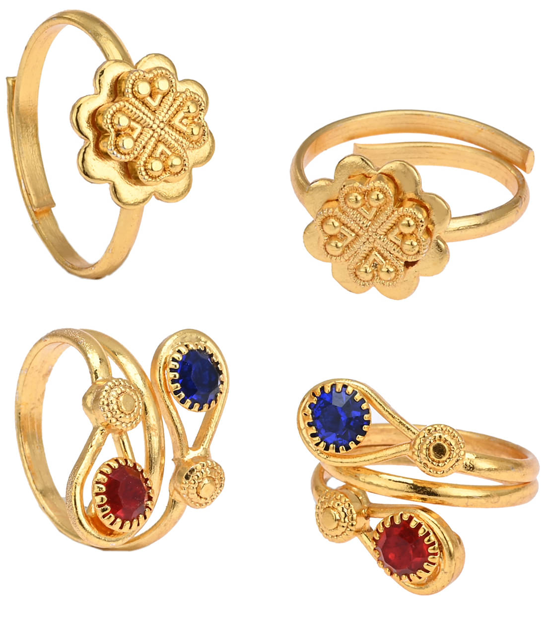 AanyaCentric Gold Plated 2 Pair Toe Rings AanyaCentric Gold Plated 2 Pair Toe Rings