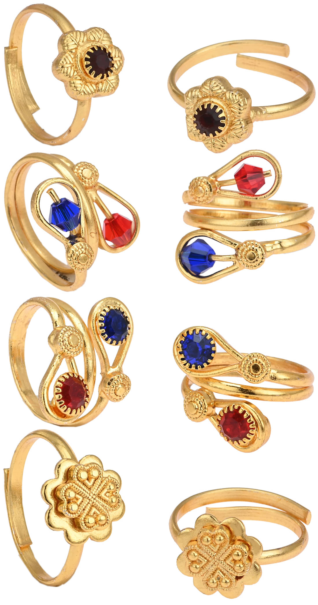     			AanyaCentric Gold Plated 4 Pair Toe Rings