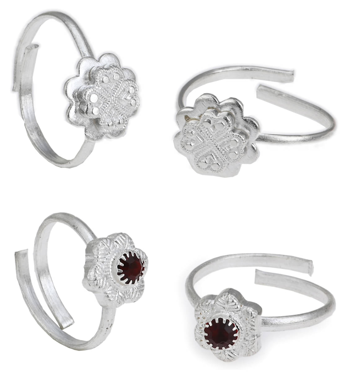 AanyaCentric Silver Plated 2 Pair Toe Rings AanyaCentric Silver Plated 2 Pair Toe Rings