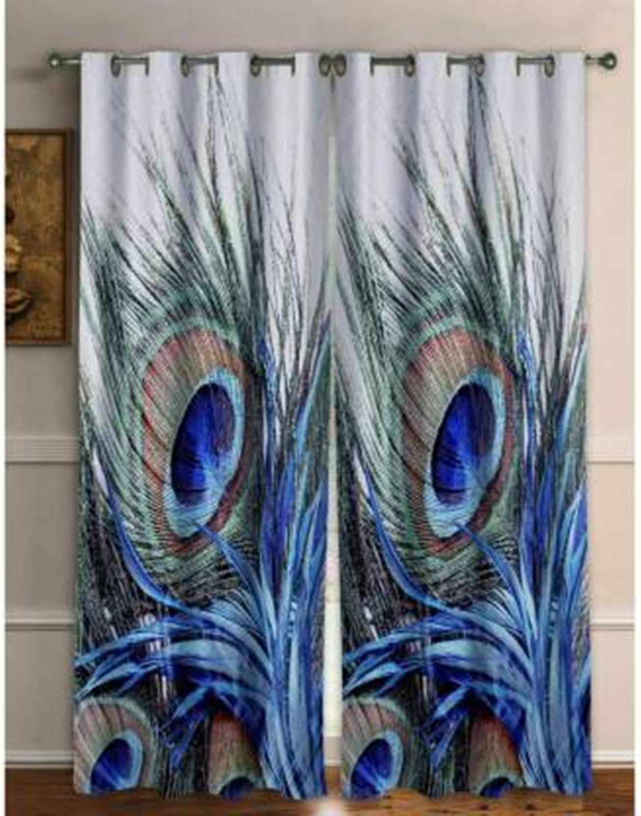 BELLA TRUE Set of 2 Window Digital Printed Eyelet Polyester Multi Color Curtains ( 151 x 113 cm ) BELLA TRUE Set of 2 Window Digital Printed Eyelet Polyester Multi Color Curtains ( 151 x 113 cm )